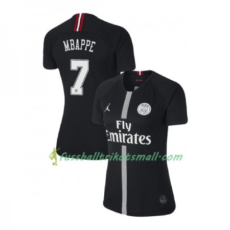 Fußballtrikots Paris Saint-Germain Mbappe 7 Jodan Schwarz Frauens 2018-2019 Kurzarm Ausweichtrikot kaufen